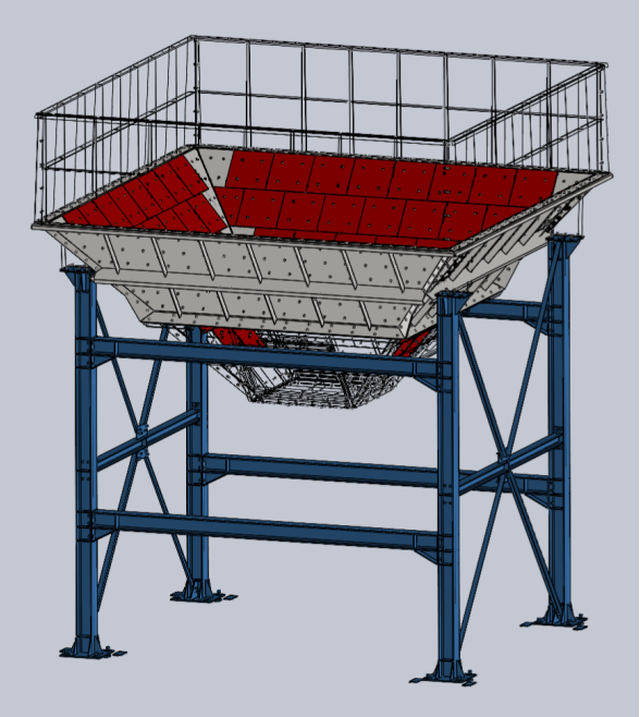 Hopper with wear-resistant lining for mine use ore hopper is highly wear-resistant